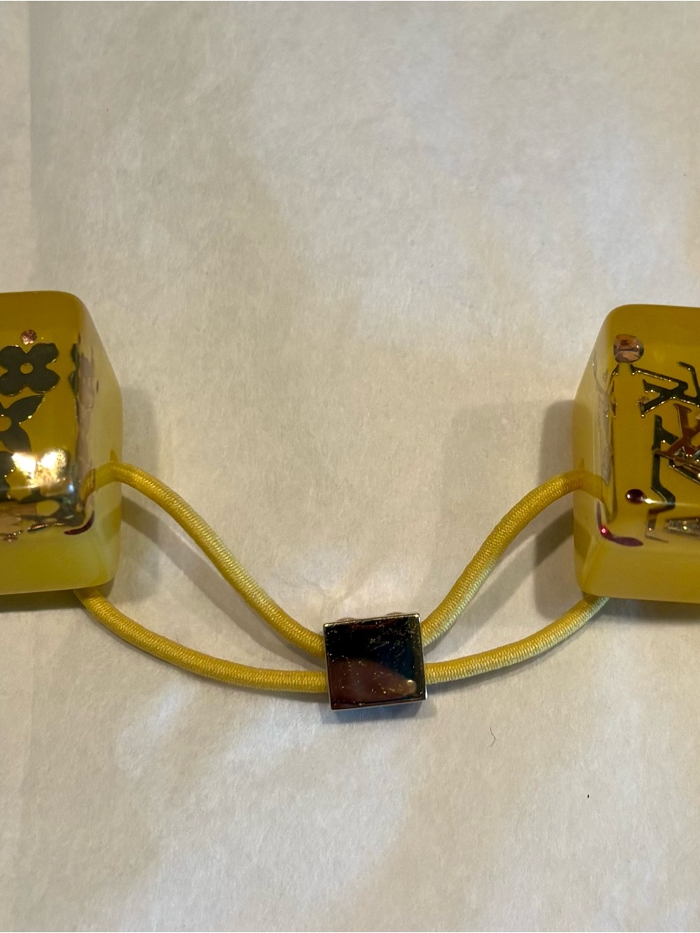 Louis Vuitton Yellow Decorative Bead Hair Tie